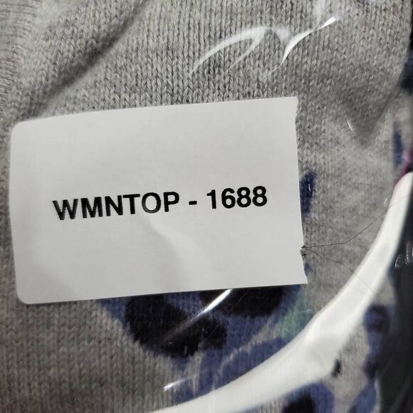 Croft & Barrow XL Gray Floral Cardigan Sweater - Picture 7 of 7